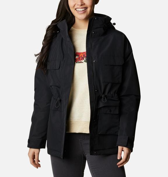 Columbia Street Trekker Rain Jacket Black For Women's NZ92734 New Zealand